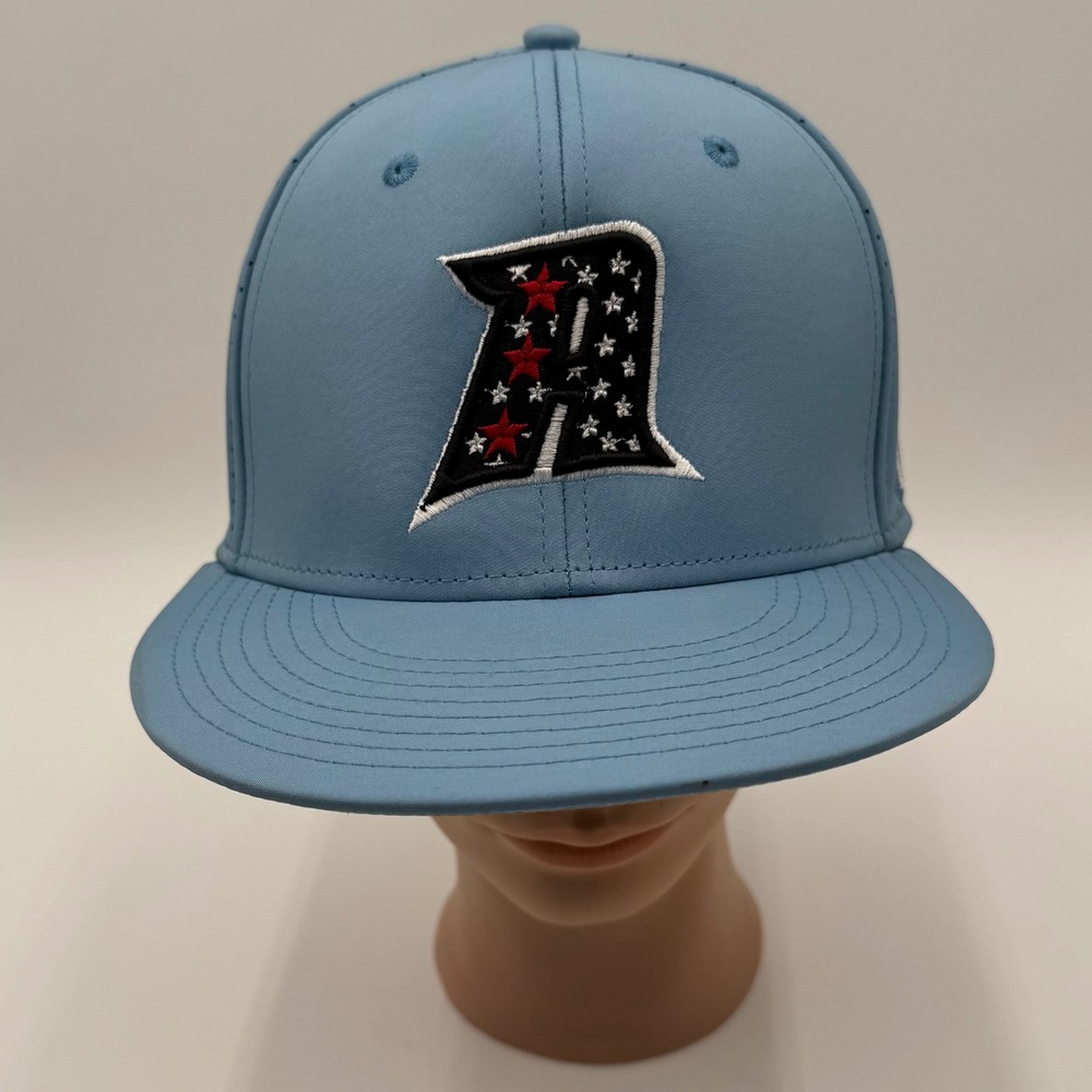 The Game Salute Patriotic Stars‎ Fitted Hat Cap Light Blue Adult Large Patriotic